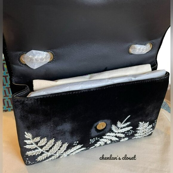 🔥NeW! Tory Burch Kira Embroidered Velvet Convertible Shoulder Bag - Picture 7 of 11